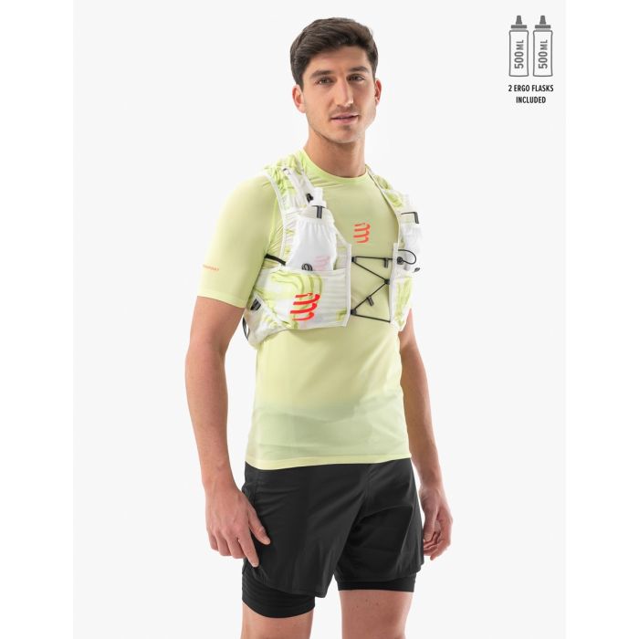 Jooksuvest/jooksukott Compressport UltRun Evo 10 Pack Sugar/Green Camo