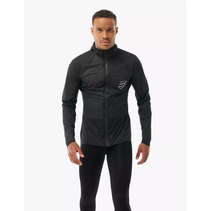 Meeste jooksujakk Compressport Hurricane Waterproof must