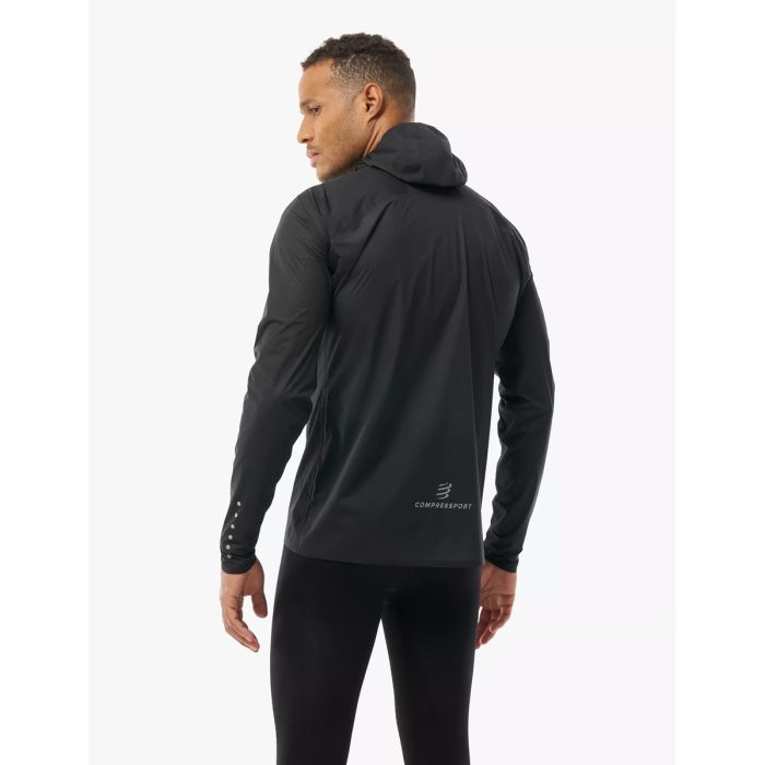 Meeste jooksujakk Compressport Hurricane Waterproof must