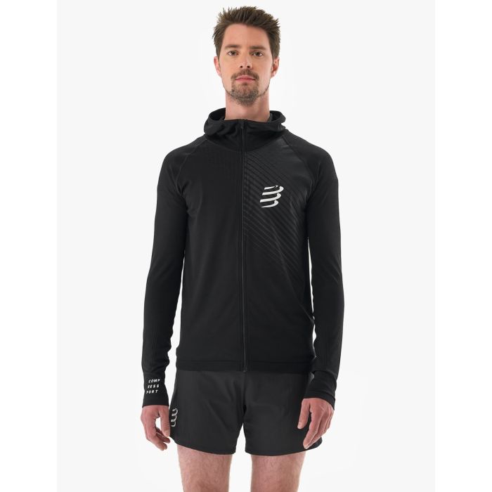 Meeste pusa lukuga Compressport 3D Thermo Seamless Hoodie must