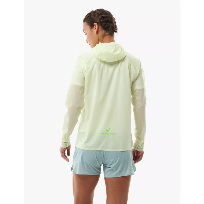 Naiste jooksujakk Compressport Hurricane Waterproof – Lime