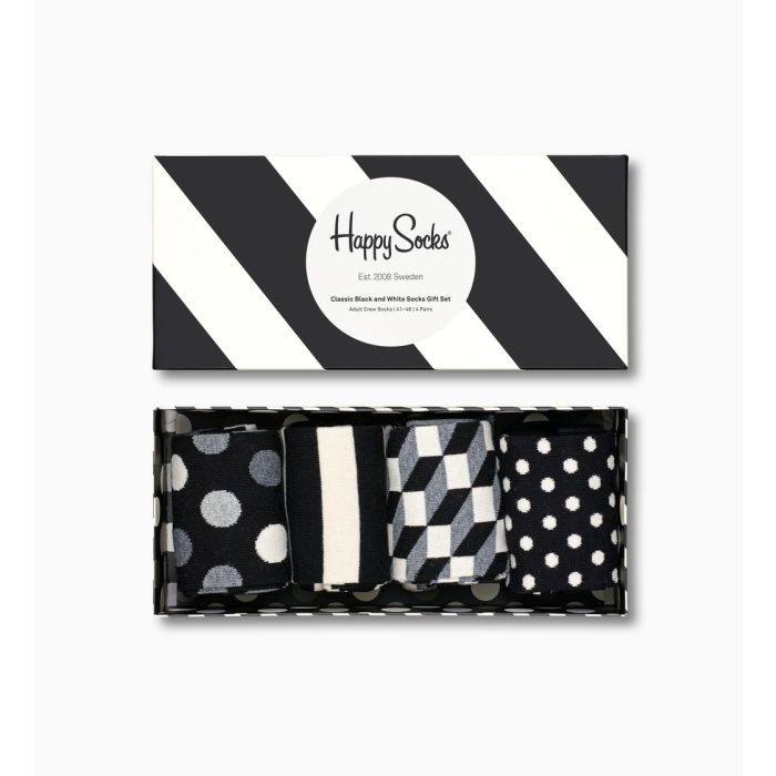 Happy Socks Classic Black And White kinkekarp – 4 paari