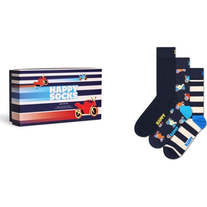 Happy Socks Navy kinkekomplekt – 3 paari
