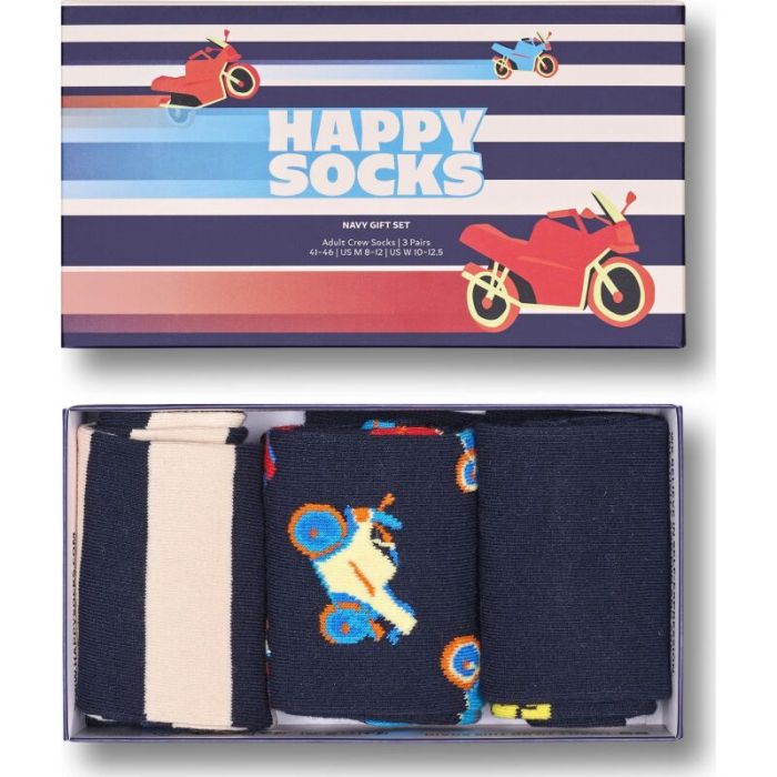 Happy Socks Navy kinkekomplekt – 3 paari