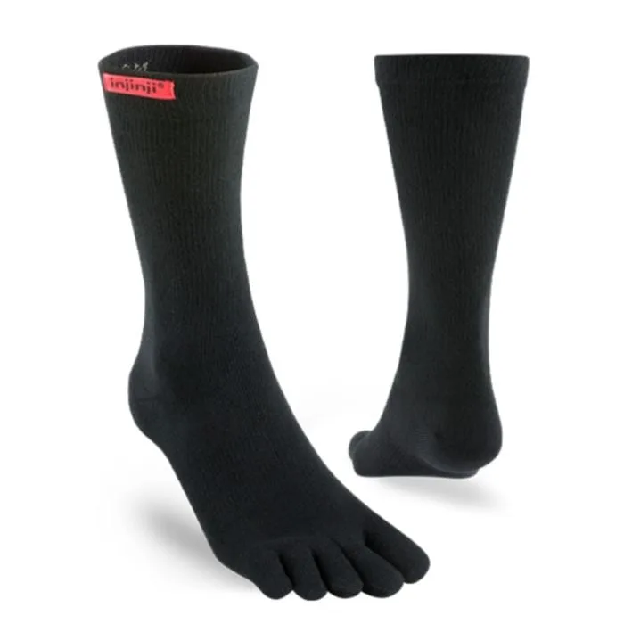 Injinji SPORT Keskmise paksusega kõrged varvassokid coolmax mustad