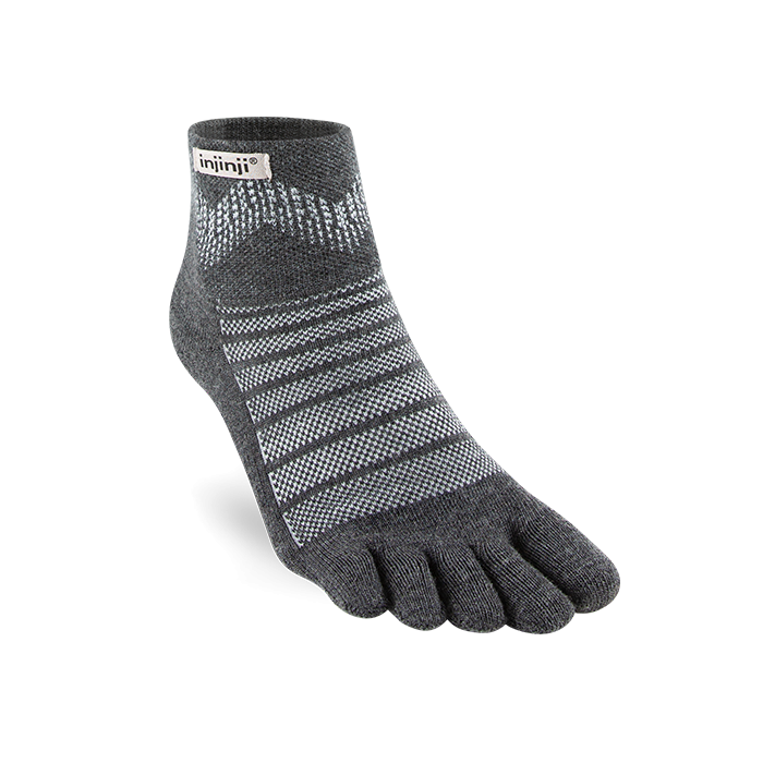 Injinji OUTDOOR poolkõrged keskmise paksusega meriinovillaga varvassokid SLATE  2023