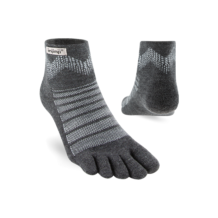 Injinji OUTDOOR poolkõrged keskmise paksusega meriinovillaga varvassokid SLATE  2023