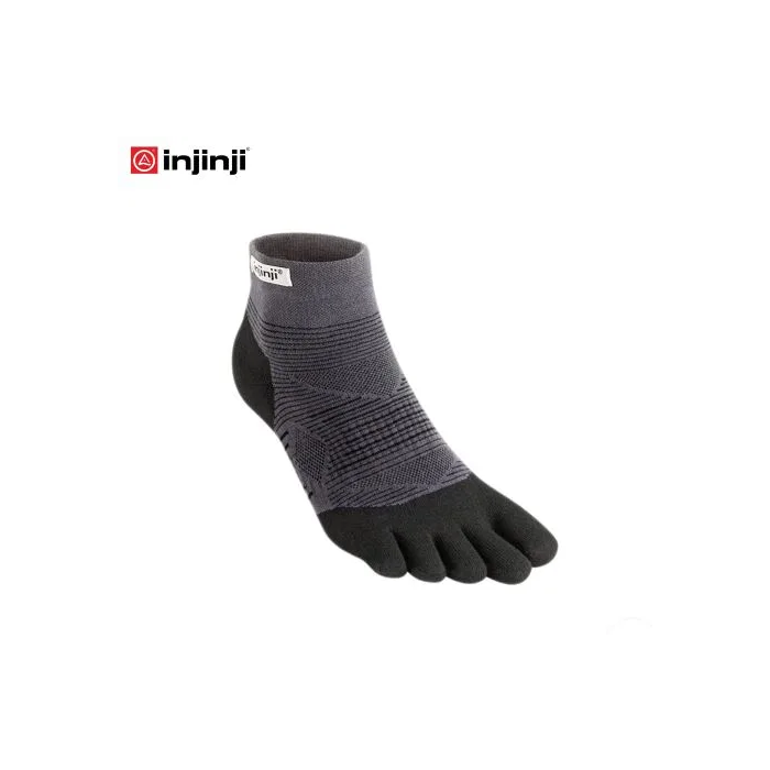 Injinji RUN 2.0 õhukesed keskmise kõrgusega varvassokid Mustad-hallid