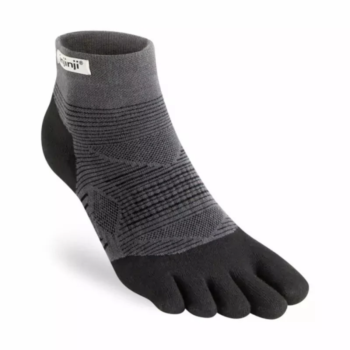 Injinji RUN 2.0 õhukesed keskmise kõrgusega varvassokid Mustad-hallid