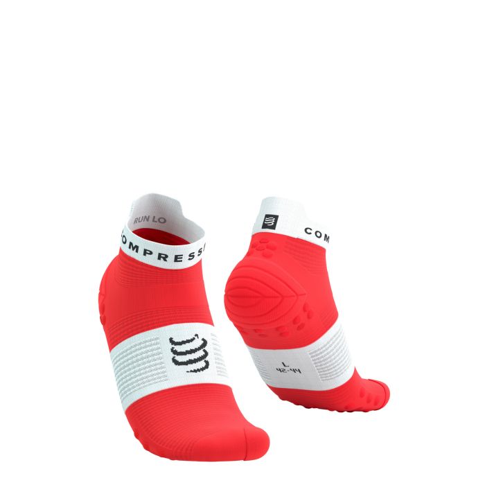 Compressport V4.0 RUN Low madalad jooksusokid - fluo punane/valge - T1 (35-38)