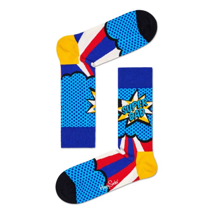 Happy Socks Super Dad kinkekarp – 3 paari