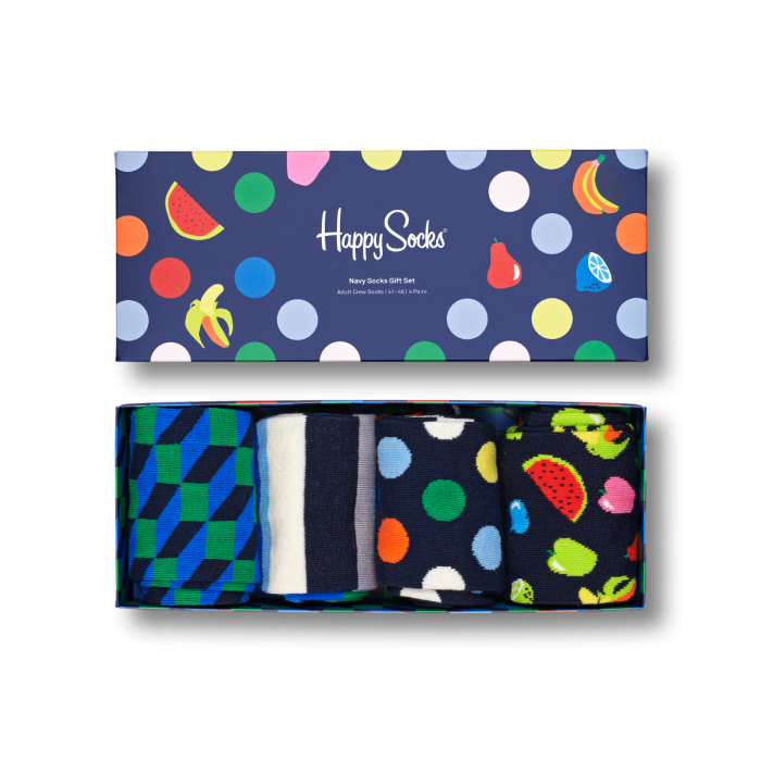 Happy Socks Navy kinkekarp – 4 paari
