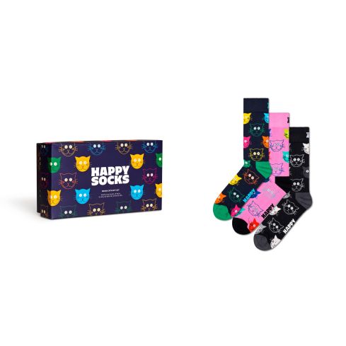 Happy Socks Mixed Cat Socks Gift Set 3-Pack