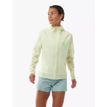 Naiste jooksujakk Compressport Hurricane Waterproof – Lime