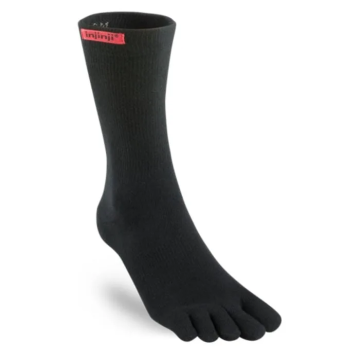 Injinji SPORT Keskmise paksusega kõrged varvassokid coolmax mustad