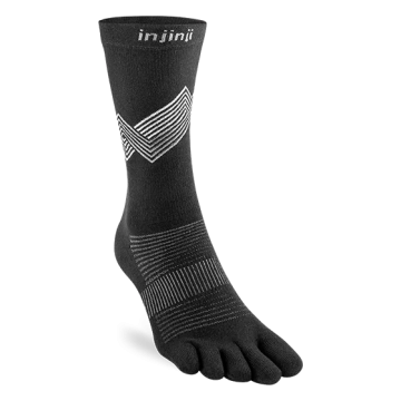 Injinji RUN õhukesed kõrged varvassokid coolmax must